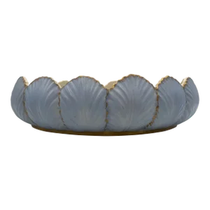 Antique English Porcelain Foliate Shell Scallop Rimmed Centerpiece Bowl
