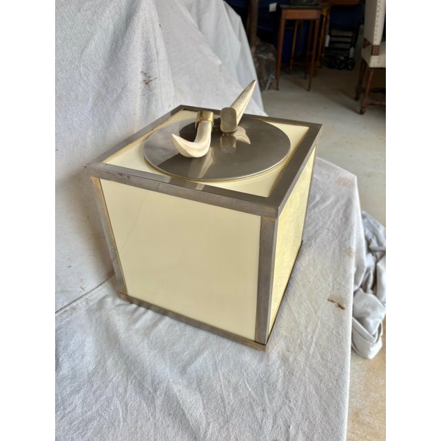 Italian Mid 20th Century Italian Faux Horn Ice Bucket For Sale - Image 3 of 12