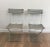 Metal Zanotta, Grey Leather and White Lacquered Metal Folding Chairs, Italian - A Pair For Sale - Image 7 of 13