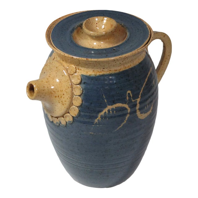 1980s Studio Pottery Earthenware Beverage Jug For Sale