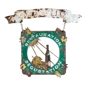 1930s French Iron Restaurant Sign