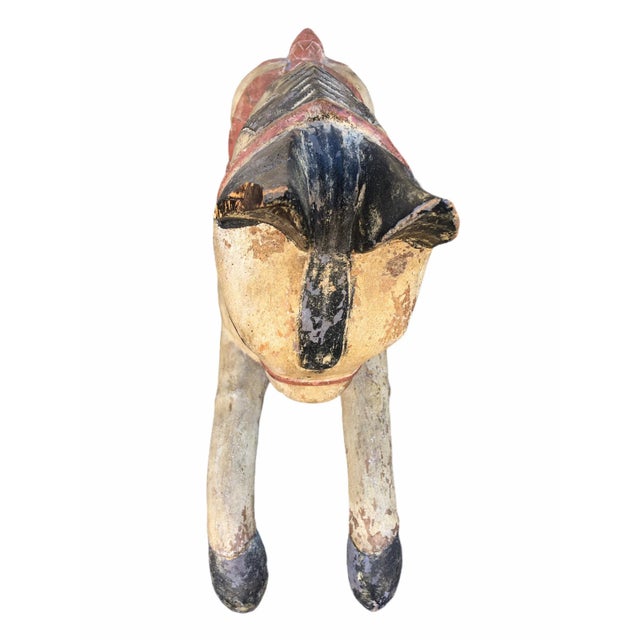 Antique Indian / Rajasthani Hand Carved Wooden Horse For Sale - Image 6 of 13