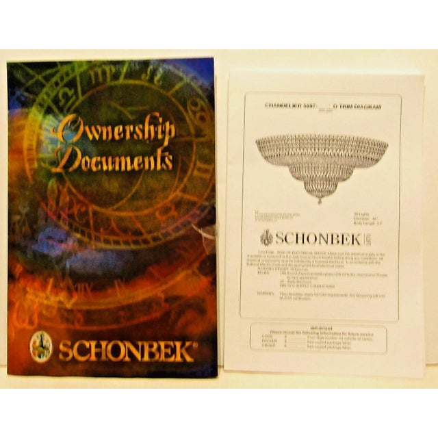 1990s Grand Schonbek 48" Diameter Petit Crystal Three Tier Flush Mount Chandelier For Sale - Image 15 of 15
