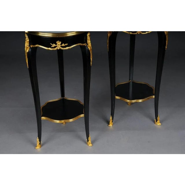 20th Century French Salon Side Table in Black attributed toF. Linke For Sale - Image 12 of 13