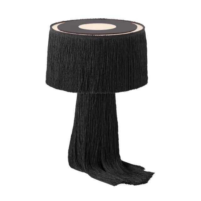 Transitional Atolla Black Tassel Table Lamp For Sale - Image 3 of 8