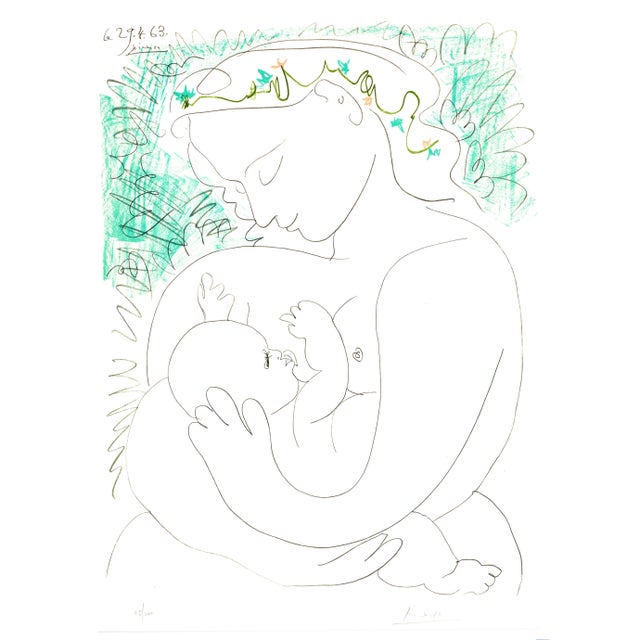 After Pablo Picasso - Handsigned Lithograph - Maternity 1963 For Sale - Image 9 of 9