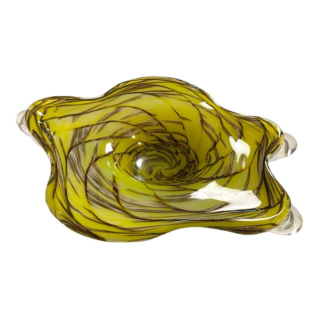 Vintage Murano Art Glass Vide Poche or Italian Art Glass Decorative Bowl For Sale