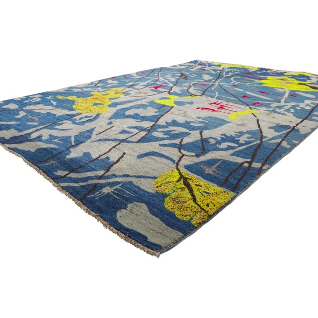 80742 Joan Miro Inspired Vintage Style Rug, 06'04 x 09'03.