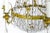 This Regency, tent and bag style, crystal chandelier has lovely brass fleurets, and crystal ropes, swags, and pendants;...