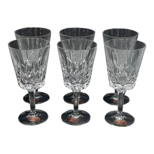 1980s Gorham Crystal "King Edward" Water Goblets- Set of 6