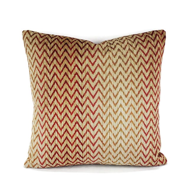Gold Colefax and Fowler Jerome in Red Euro Pillow Cover For Sale - Image 8 of 8