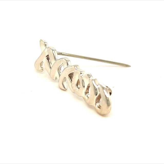 Tiffany and Co. Tiffany & Co Estate XXXOOO Brooch Sterling Silver 1.75" 3.7 Grams For Sale - Image 4 of 11