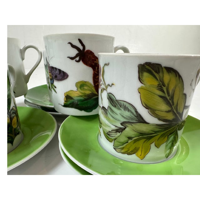 Mottahedeh Vintage Mottahedeh Chelsea Botanical Cup & Saucer Set- 16 Pieces For Sale - Image 4 of 7