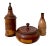 Vintage Segmented Wood Decanter Bar Set. Set of Three. This ad is so handsome. It includes one large decanter which is 13...