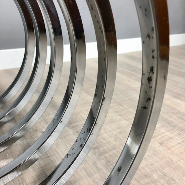 Wood, Chrome & Smoked Glass Side Coffee Table, Italy, 1970s For Sale - Image 9 of 17