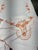 Beige Vintage Embroidered Tablecloth – Orange Floral Beige Scalloped Edges 93"x59" For Sale - Image 8 of 10