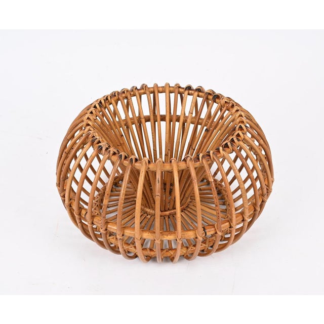 Rattan Chairs, Pouf and Mirror attributed to Janine Abraham & Dirk Jan Rol, 1960s, Set of 4 For Sale - Image 16 of 18