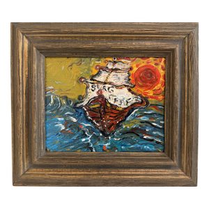 Serg Graff Acrylic Painting Ship Seascape "Tempest" Expressionist Modern Art Coa