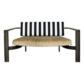 Loveseat in Steel and Upholstery, Netherlands, 1980s For Sale