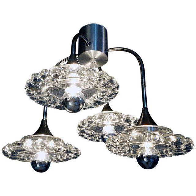 Sputnik Water Drop Flush Mount in Murano Glass & Chrome from Peill & Putzler, Germany, 1960s For Sale - Image 9 of 9