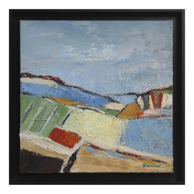 Fields in Summer, Oil on Canvas Landscape by Sophie Dumont For Sale