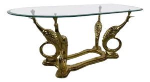Brass Peacock Coffee Table in the style of Maison Charles, France, 1970s