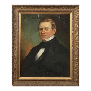 Antique 19th C. Early Victorian Male Portrait, Framed (Oil on Canvas)