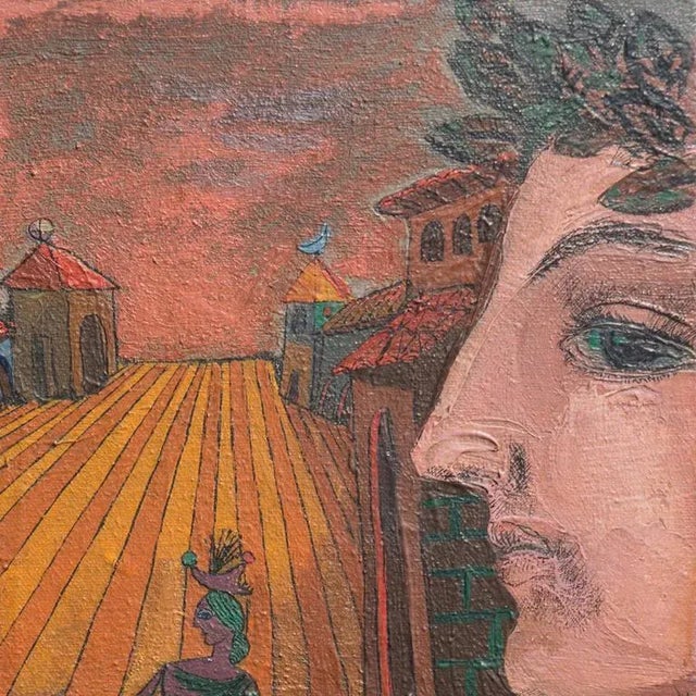 'Surreal Cityscape' by Daniel Albert Harris, 1953; Mid-Century National Academy of Design Modernist For Sale - Image 4 of 8