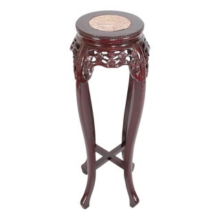 High Chinese Table in Rosewood with Marble For Sale