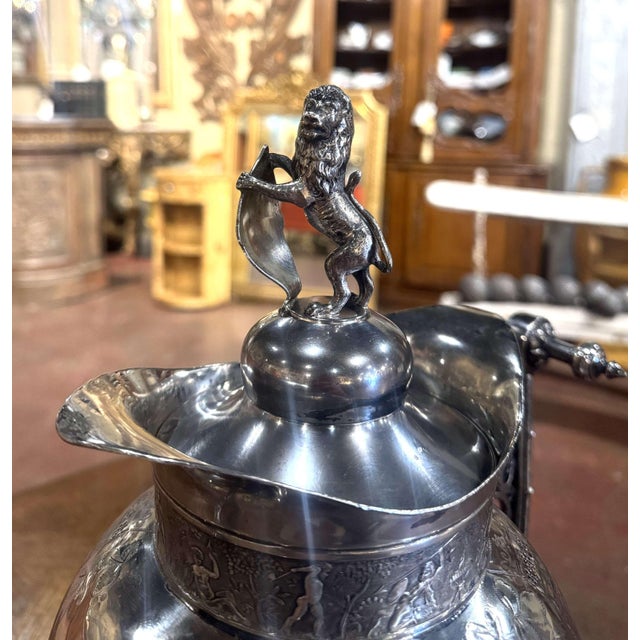 English Early 20th Century English Silver-Plated Samovar With Lion Finial For Sale - Image 3 of 12