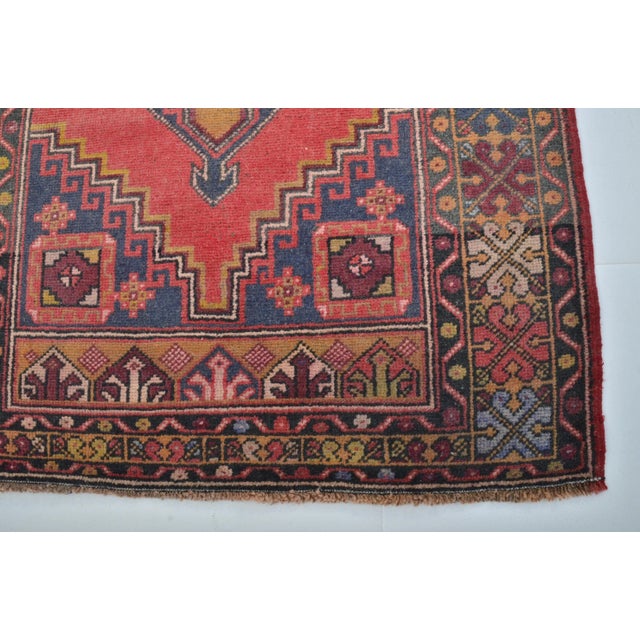 Red Turkish Wool Oushak Nomadic Natural Rug For Sale - Image 9 of 11