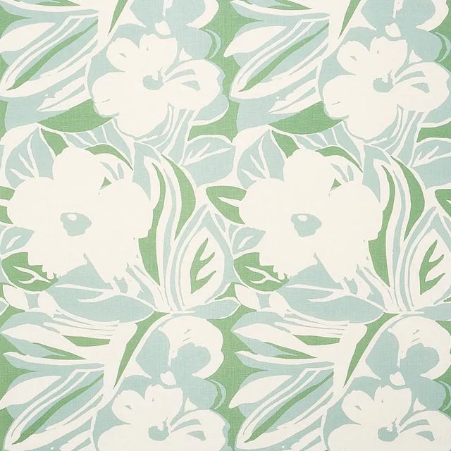 Schumacher Stevie Fabric in Green For Sale