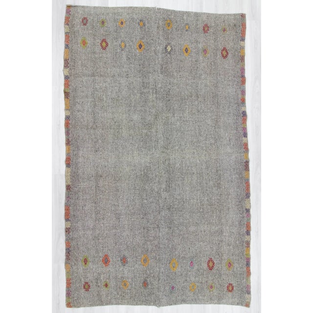 Offered is a vintage large grey rug from Adana region of Turkey. Approximately 50-60 years old. In very good condition.