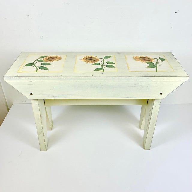 We curated this lovely Arts & Crafts Farmhouse Bench from an estate sale in Kansas. It’s an American Folk Art piece and...