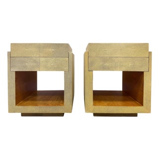 Vintage R&y Augousti Shagreen Tomboy Night Stands, Pair For Sale