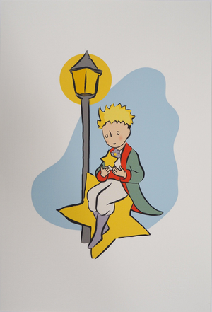 Antoine De Saint-Exupery, Le Petit Prince et l'étoile lumineuse, Lithograph