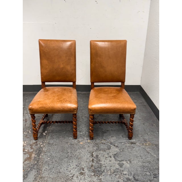 Bausman & Company Model 3322 Barley Twist Leg Side Chairs, Pair For Sale In San Francisco - Image 6 of 12