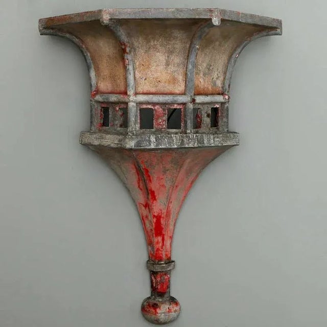 Metal 19th Century Large Architectural Zinc Finials With Original Paint - a Pair For Sale - Image 7 of 11