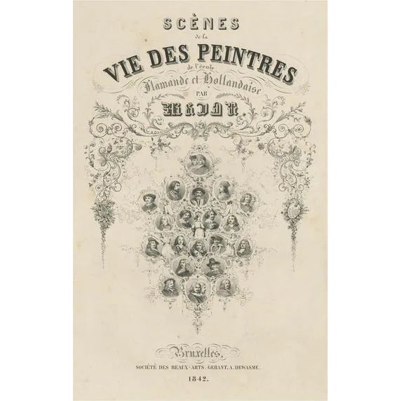 Madou, Portraits of Painters of the Flemish and Dutch School, 1842, Print For Sale