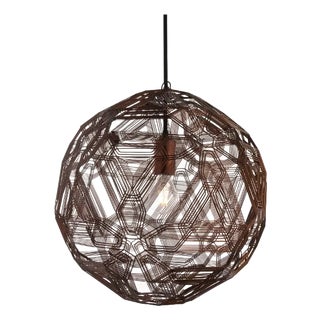 Galvanized Iron Pendant Light, Florentine, 19.75" Diameter - Zattelite 5 by Oggetti For Sale