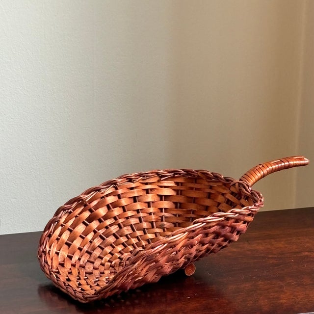 Vintage Wicker Scoop Basket For Sale - Image 10 of 11