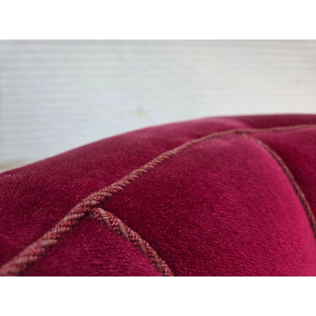 1960s Danish Relax Armchair in Red Velour with Ash Legs, 1960s For Sale - Image 5 of 18