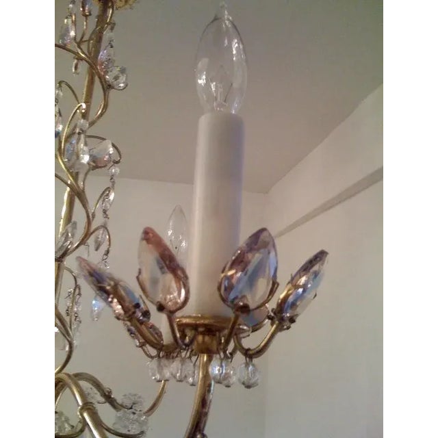 Brass Jl Lobmeyr Colored Crystal Chandelier For Sale - Image 8 of 11