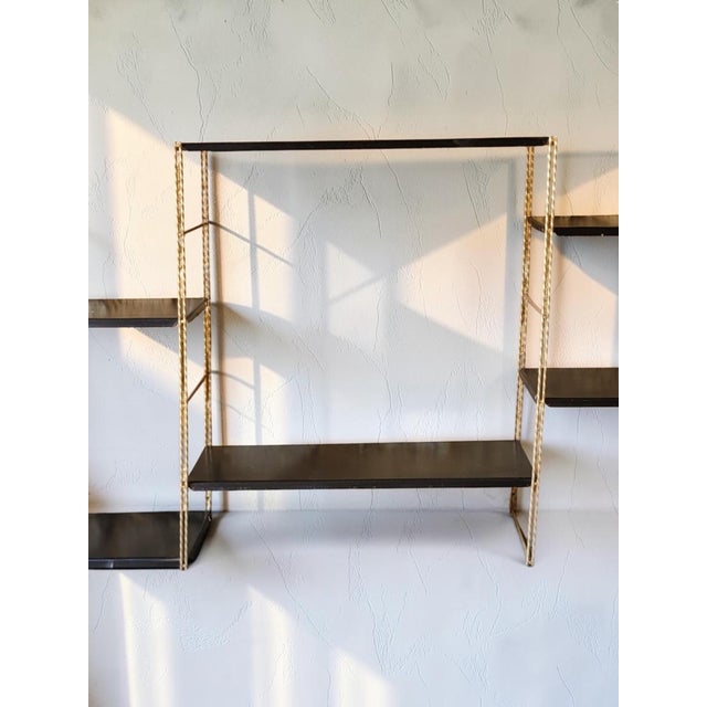 Vintage Wall Shelf in Metal and Steel, 1950s For Sale - Image 4 of 11