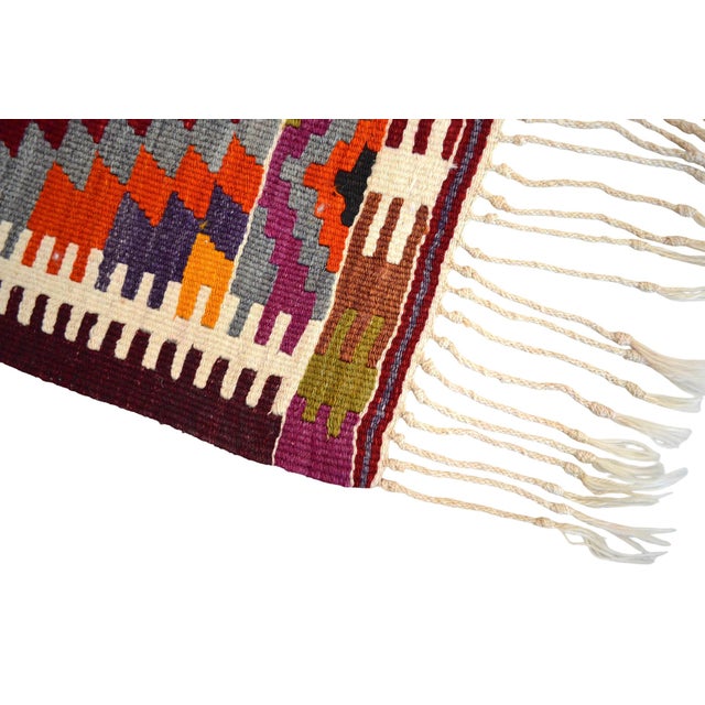 1950s Turkish Rug Antalya Barak Handmade Colorful Kilim Rug - 2′6″ × 3′10″ For Sale - Image 11 of 12