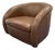 Modern Brown Leather Swivel Chair For Sale