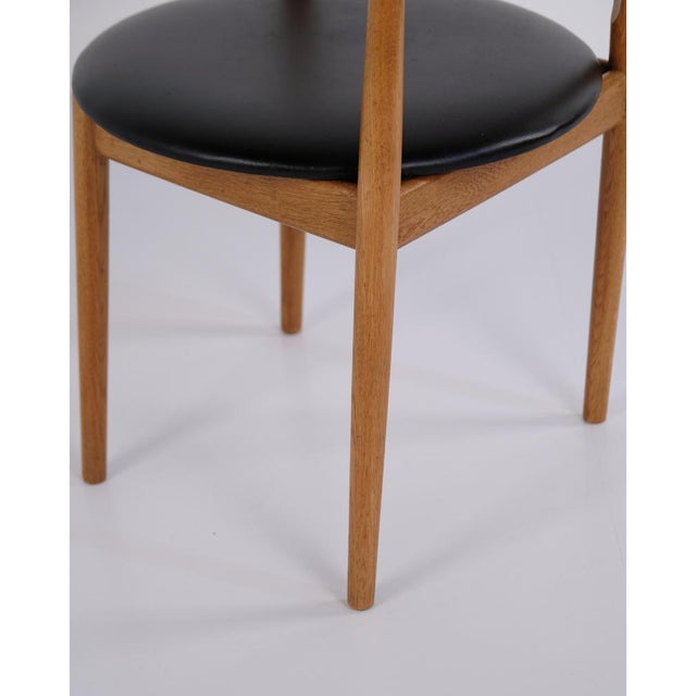 Armchair in Oak and Black Leather by Vilhelm Wohlert, 1960s For Sale - Image 3 of 9