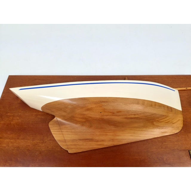 Wood Vintage Handcrafted Half-Model Côtre De Carantec Boat by Daniel Guyomarch, 1990s For Sale - Image 7 of 11
