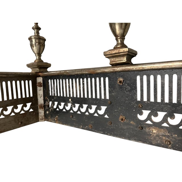 Large English George III-Style Steel Fire Fender, Ca.1880 For Sale In Washington DC - Image 6 of 7