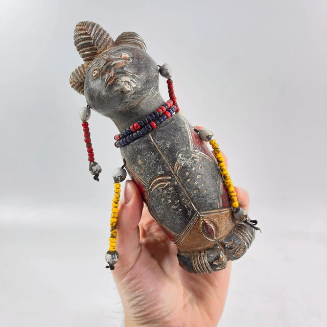 Sculpture Materials Early 20th Century Tikar Clay House God 7inch Cameroon For Sale - Image 7 of 7